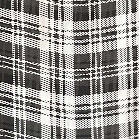 Sheer B&W Classic Plaid High Low Blouse - Picture 10 of 12
